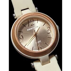 Armitron Pro Sports Women's Cream Band Rose Gold Tone Dial Quartz Watch 165FT